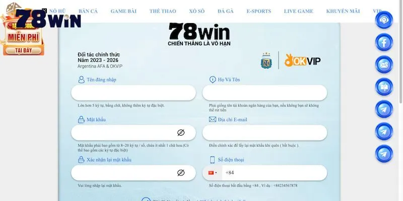 Hướng dẫn cách thức đăng ký 78win chuẩn xác nhất