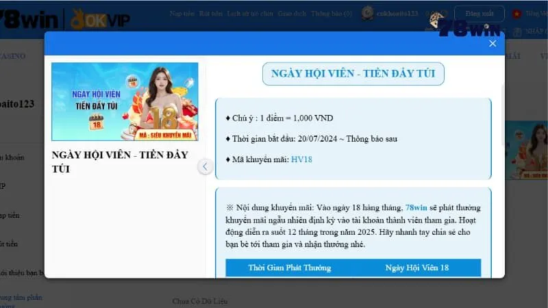 Hướng dẫn cách săn khuyến mãi 78win